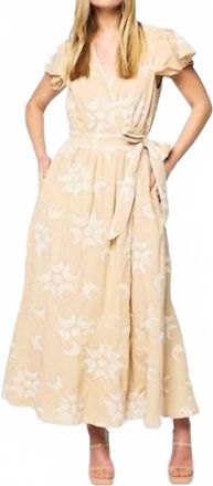 Ciebon Evelyn Maxi Dress In Beige/ White