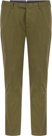 PT01 Mens Skinny Trousers In Cotton And Silk - Khaki - Size EU 46 (Mens)