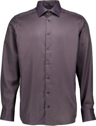 Eton Hedendaags Visgraat Signature Twill Overhemd - Heren - Overhemden - Grijs - Maat: XL Katoen