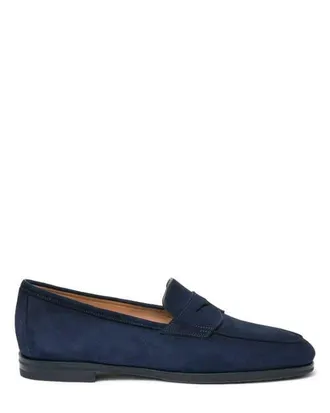Santoni Suede Carla Loafer in Blue at Nordstrom, Size 10.5