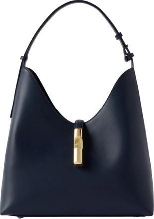 Furla Goccia M Hobo - Dames - Schoudertassen - Blauw - ONE Size - Leer - Tassen