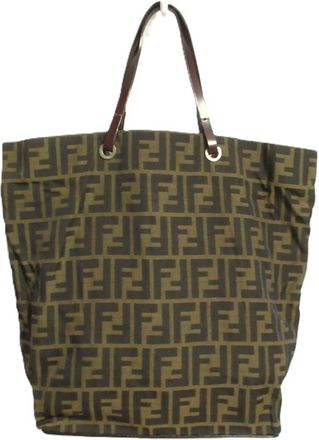 Fendi Zucca Brown Canvas Tote Bag (Pre-Owned)