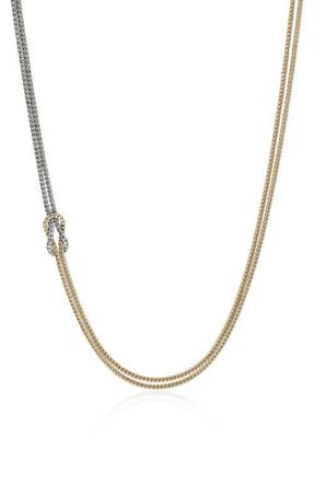 John Hardy Love Knot Necklace, Gold, Sterling Silver, 3.6mm in Silver/gold at Nordstrom, Size 18