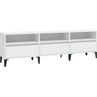vidaXL Vidaxl - Mueble De Tv Madera Contrachapada Blanco 150x30x44,5 Cm