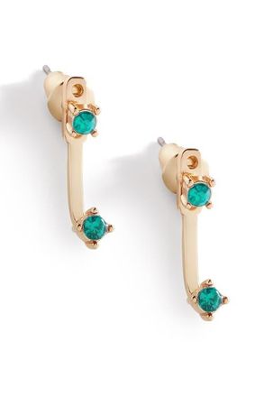 Mint & Lily Birthstone Drop Ear Jacket Earrings in March Aquamarine at Nordstrom