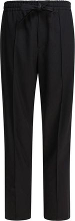 Valentino Zwarte Wollen Broek Elegante Stijl - Heren - Slim Fit Broeken - Zwart - L - Wol - Broeken