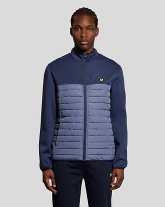 Lyle & Scott Mens Sports Hybrid Fleece Jacket - Blue - Size X-Small