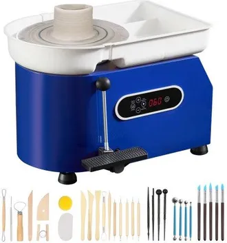 OEM T&ouml;pferscheibe Keramik Rad Maschine 450 W, Elektrische T&ouml;pferscheibe Maschine 28 Cm 300 U/min T&ouml;pferscheibenmaschine, Mit Pedal & Sch&uuml;rze Formmaschine,