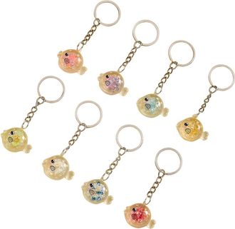 Generic 8pcs Noctilucent Puffer Fish Key Rings Set Silicone Puffer Fish Keychain Glowing in Dark Key Identifier Keyrings Charm, As Show, height 3.15inches*Wid