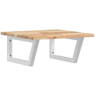vidaXL Estante De Lavabo De Pared Acero Y Madera Maciza De Acacia Vidaxl