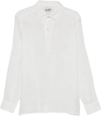 MC2 Saint Barth Raphael Long Sleeve Linen Polo - Heren - Polos - Wit - M - Linnen - Tops
