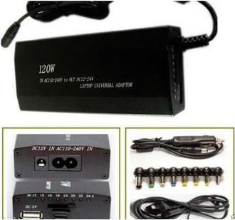 Trade Shop Trade Shop - Fuente De Alimentaci&oacute;n Universal 120w Port&aacute;til Pc Hogar Coche Adaptadores Usb 9 Universal