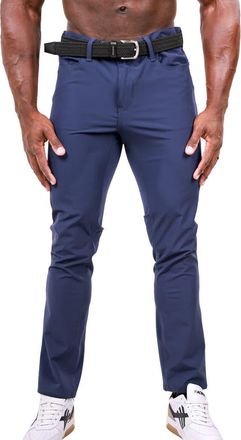 Maceoo Marthyr Slim Fit Pants in Blue at Nordstrom, Size 34
