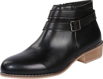 Generic Side Zipper Boots for Women Ankle Boots Short Boots Single Shoes for Ladies Casual Shoes Chunky Boot Heels (Black, 4.5)