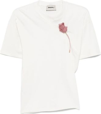 Seen Users suspended-rose asymmetrical T-shirt - women - Cotton - L - White