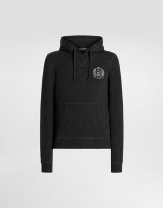 Dolce & Gabbana Smooth Cashmere Sweatshirt - Man Sweaters And Cardigans Gray 50