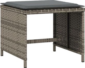 vidaXL Vidaxl - Taburetes De Jard&iacute;n Con Cojines 4 Uds Rat&aacute;n Pe Gris 41x41x36 Cm