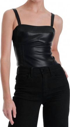 Karina Grimaldi Natalie Vegan Leather Bodysuits In Black