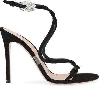 Gianvito Rossi Mamba Crystal Sandal in Black Suede at Nordstrom, Size 38.5