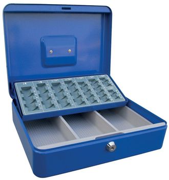None Acropaq Cassetta Di Sicurezza - Cassetta Porta Soldi Con Vassoio Conta-monete, Grande - Cassetta Portavalori, Cassa Soldi Per Custodire Denaro - Blu