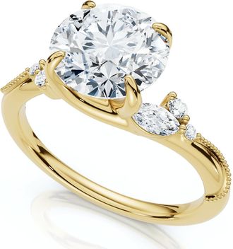 Pompeii3 Certified 2.10Ct Camellia Diamond Engagement Ring 14k Gold or Platinum Lab Grown