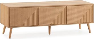 HOMN Mueble tv 3 puertas efecto roble 130 cm