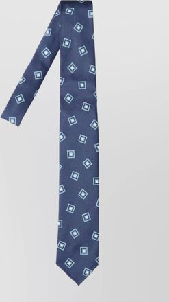 Cesare Attolini slim tie pointed tip geometric pattern