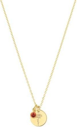 Set & Stones Lily Birth Flower and Birthstone Necklace in Gold /July at Nordstrom