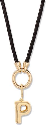 Brook & York Kai Initial Charm Necklace in Gold/Black P at Nordstrom
