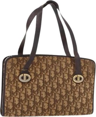 Dior Pre-owned Trotter Canvas Hand Bag - Dames - Vintage Handtas - Bruin - ONE Size - Leer - Vintage