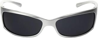 Fifth and Ninth Rocket 67mm Polarized Wraparound Sunglasses in Silver/Black at Nordstrom
