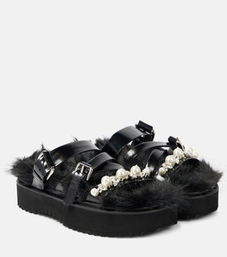 Simone Rocha Embellished leather platform sandals