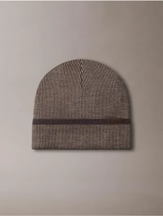 Calvin Klein Mens Birdseye Cuff Hat - Grey