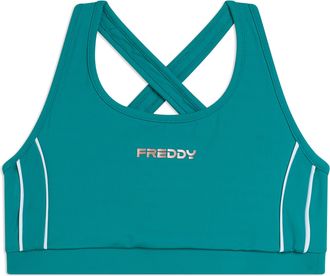 Freddy Top medio supporto in jersey tecnico con spalline incrociate
