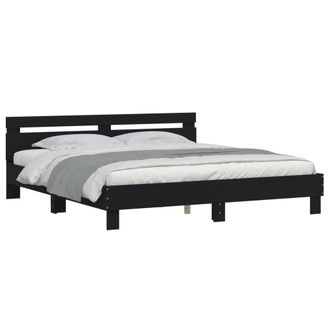 Berkfield Home Durable Bed Frame with LED without Mattress Black 180x200 cm Supe | Size: Super King