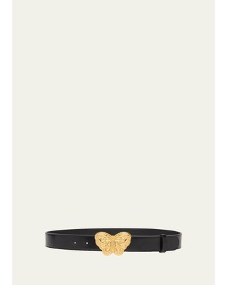 Valentino Garavani Butterfly Buckle Leather Belt 30MM