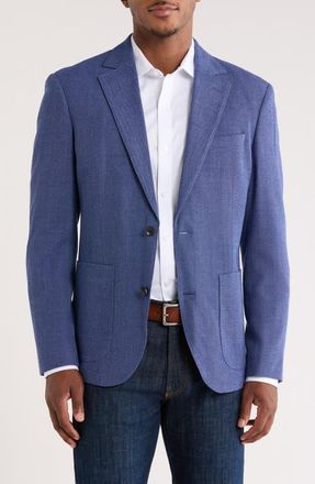 Nordstrom Textured Knit Wool Sport Coat in Blue Isola Texture at Nordstrom, Size Medium