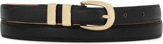 Kazar Klassieke zwarte riem met smal profiel - Dames - Riemen - Zwart - 80 CM - Leer - Accessoires