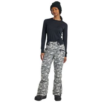 Burton Mens Burton Marcy Ski Pants White Zebra Camo Rise High Waterproof JAX855