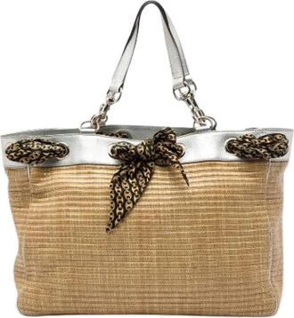 Gucci Pre-owned Positano Scarf Tote - Dames - Vintage Shopper - Beige - ONE Size - Leer - Vintage