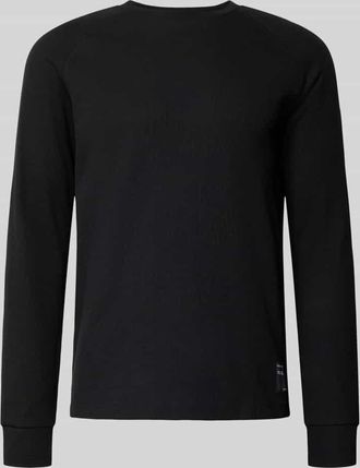 Tom Tailor Denim Regular Fit Langarmshirt mit Waffelstruktur in Black, Größe XXL