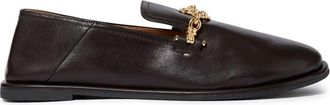 Stella McCartney chain-embellished loafers - women - Other fibres - 36 - Brown