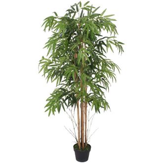 Mobili Rebecca Planta Artificial De Bamb&uacute; Rebecca Mobili Tukra 150x35x35 Poli&eacute;ster Madera De Bamb&uacute; Verde Marr&oacute;n