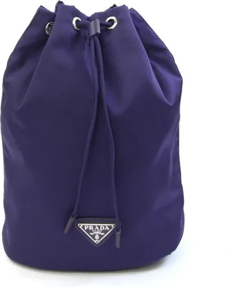 Prada Purple Nylon Leather Pouch (Pre-Owned)