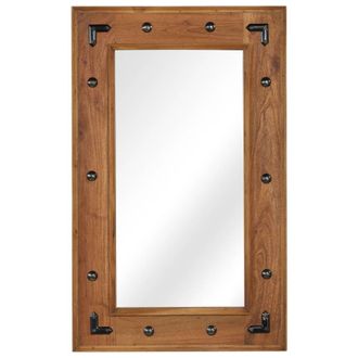 Berkfield Home Mirror Solid Acacia Wood 50x80 cm in Brown