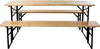 Ambiance Ambiance - Mesa &43 2 Bancos Plegables Madera, Mesa &43 2 Bancos Plegables Maderatama&ntilde;o De La Mesa: 180 X 50 X 76 Cmtama&ntilde;o Del Banco: 180 X 25 X 46 Cm