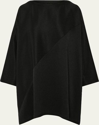 Eskandar Handkerchief Silk Plisse Tunic