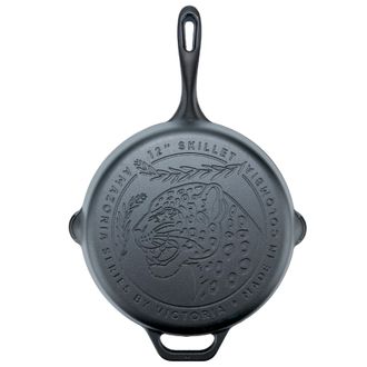 Victoria Victoria 39653 Sart&eacute;n Hierro Fundido Esmaltado Inducci&oacute;n 30cm, Apta Fuego, Barbacoa, Horno Cast Iron Skillet Negro