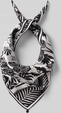 Codello Tuch aus Seide mit Allover-Print Modell JUNGLE in Weiss, Gr&ouml;&szlig;e 1