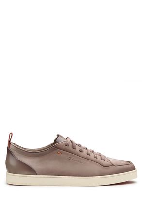 Santoni Tortora Carezza Nubuck Slip-On Sneakers